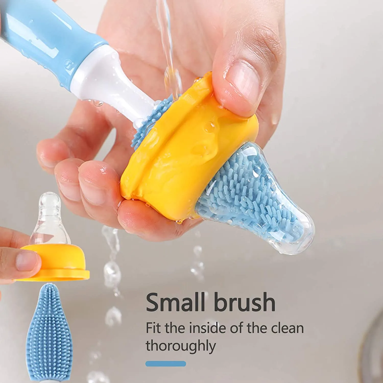 2pcs Baby Silicone Bottle Brushes 360 Degree Rotation Nipple Cleaning Brush(Image3) 2pcs Baby Silicone Bottle Brushes 360 Degree Rotation Nipple Cleaning Brush(Image3)