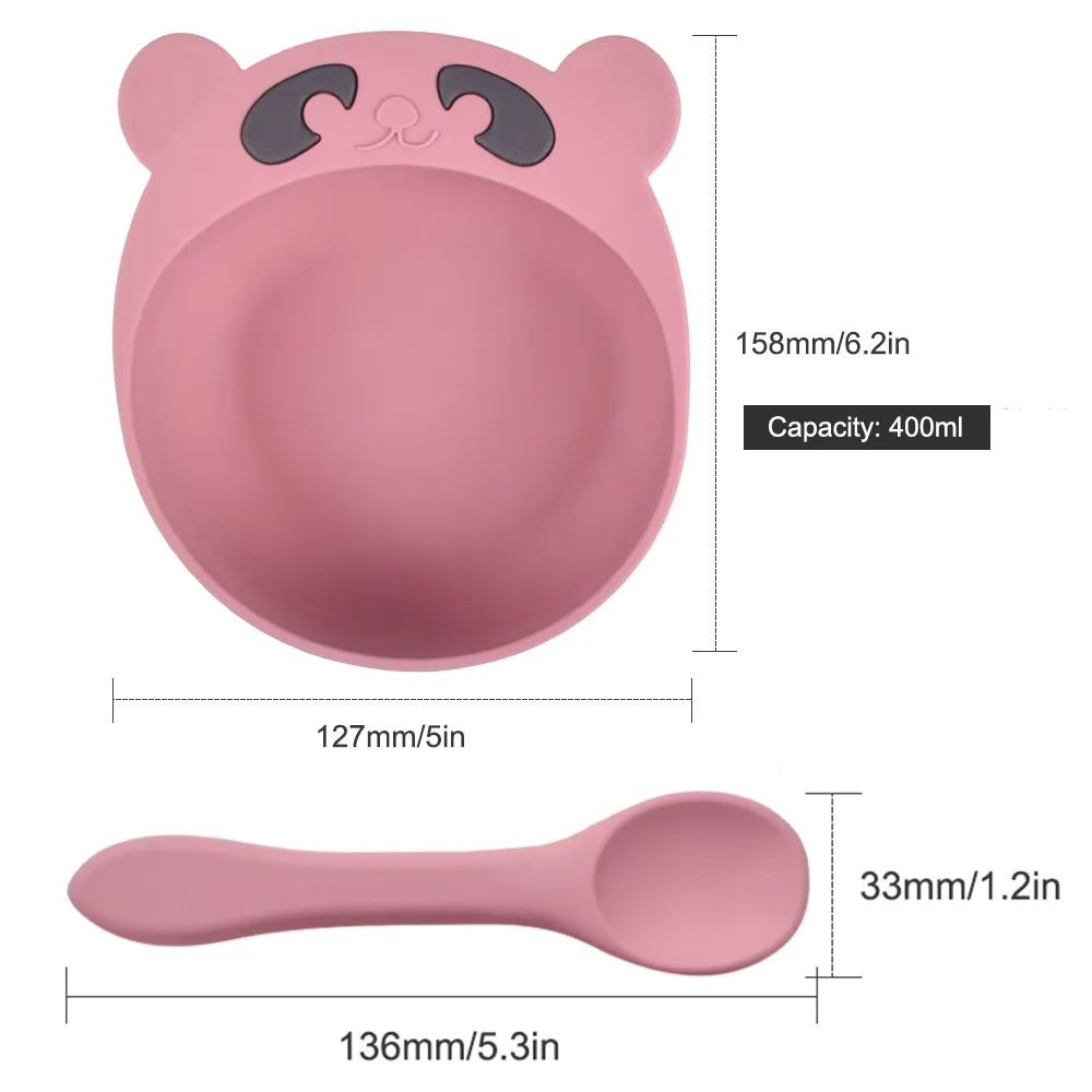 BPA Free Silicone Baby Feeding Suction Bowls