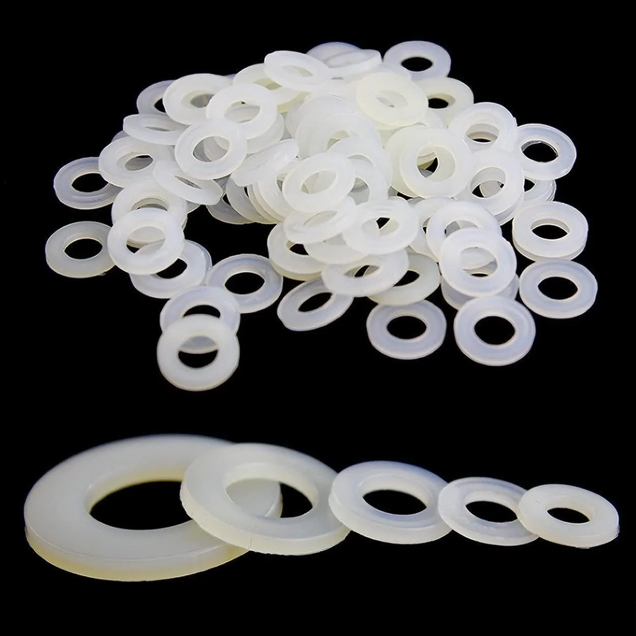 Transparent White Flat Plastic Nylon Washers(Image1) Transparent White Flat Plastic Nylon Washers(Image1)