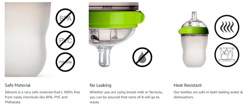 Food Grade Handle Free Newborn Silicone Feeding Bottle(Image2)