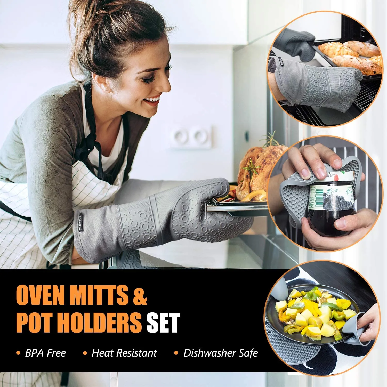 Waterproof Food Grade Silicone Gloves for Cooking(Image1)