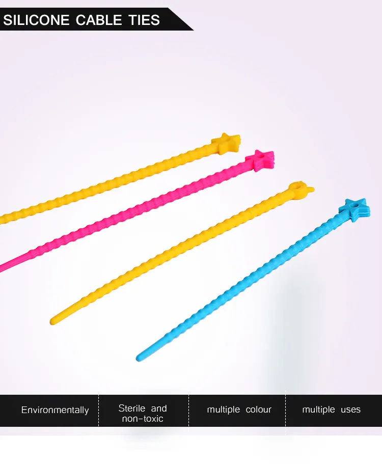 Custom Reusable Silicone Cable Ties - Effortless Organization for Your Cords and More(Image1)