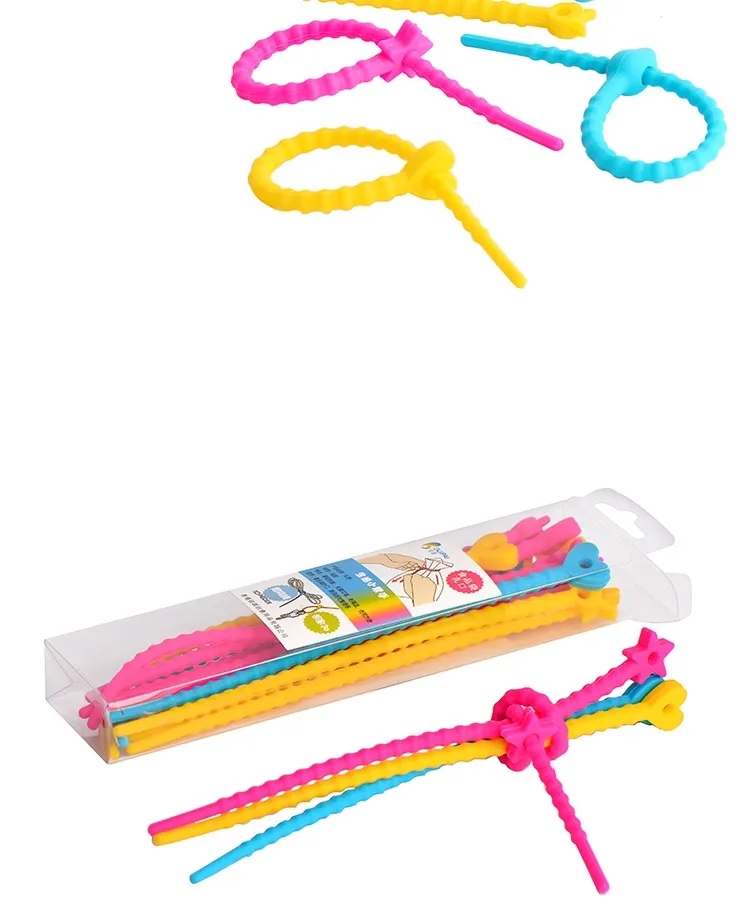 Custom Reusable Silicone Cable Ties - Effortless Organization for Your Cords and More(Image5)
